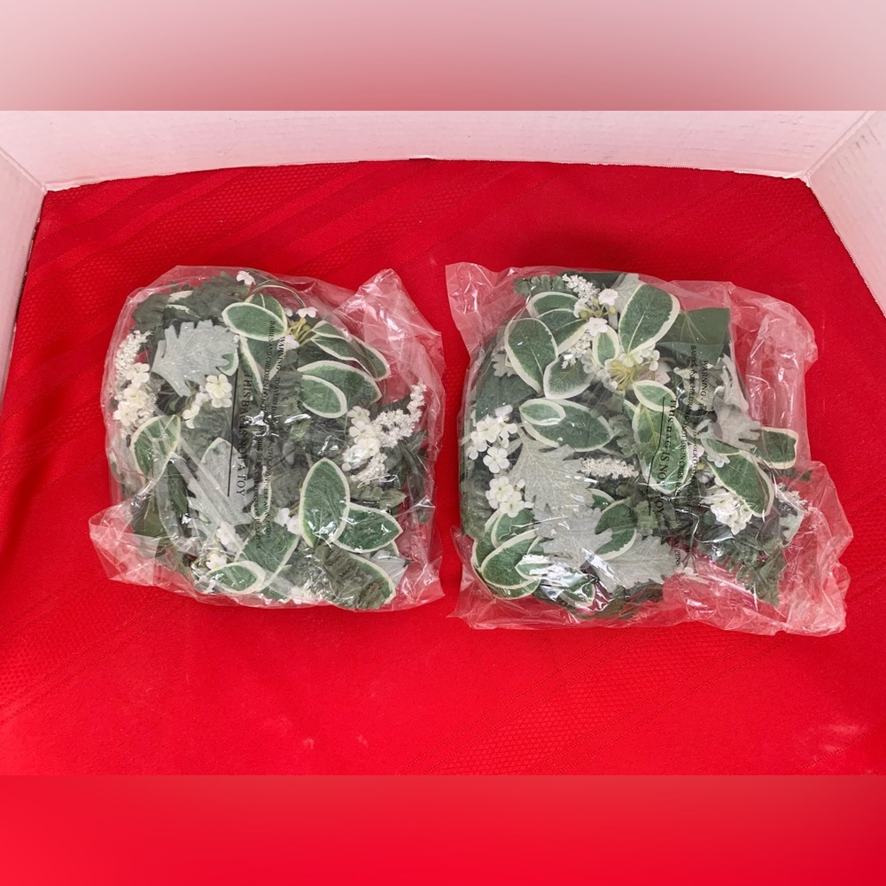 PRINCESS HOUSE 2 White Floral Rings Candle Holders #1209 NEW